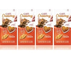 Catit - kreminis aukščiausios kokybės skanėstas katėms - su vištiena - 4 x 10 g