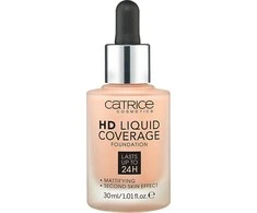 "Catrice Hd Liquid Coverage Foundation" dengiamasis makiažo pagrindas, išliekantis iki 24 val. 020-Rose rusvai gelsvas 30ml