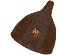 Namu_Tekstil Medvilninė pirties kepurė su kubilo paveikslėliu, ruda