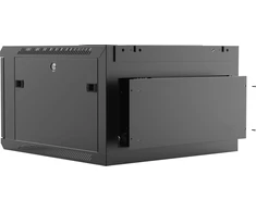 Caymon CAYMON WPR606R/B Sieninė spintelė 19” 6U, gylis 600 mm, nuimamas galinis dangtelis, juodas