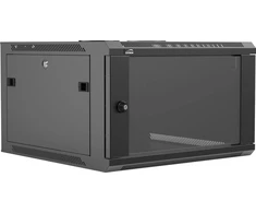 Caymon CAYMON WPR606R/B Sieninė spintelė 19” 6U, gylis 600 mm, nuimamas galinis dangtelis, juodas