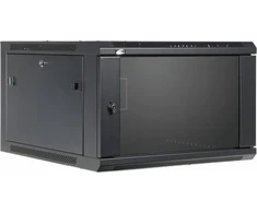 Caymon CAYMON WPR606R/B Sieninė spintelė 19” 6U, gylis 600 mm, nuimamas galinis dangtelis, juodas