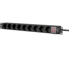 Spausdintuvas Caymon Galios tik 1U 19" 9x scuko CEE 7/4 (PSR109GS / B)