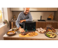 Gruzdintuvė Cecotec Double hot air fryer | Cecofry&amp;Grilis Smokin'Prime 11000 | Power 2800 W | Capacity 11 L | Juodas