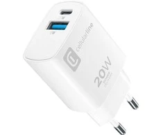 Cellular Line „Cellularline“ dviejų prievadų kelioninis įkroviklis „Apple PD 20W“, baltas