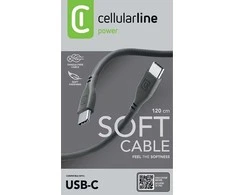 Cellular Line Cellularline Soft Cable - USB-C to USB-C cable 1.2 m juodas