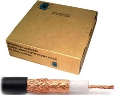 Cabletech Koaksialinis kabelis H155 CU centrinė gysla 50om, Ø5.4mm, alavuotas ekranas + aliuminio folija, juodas