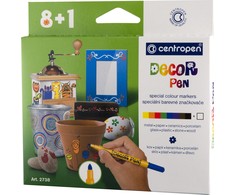 Žymeklių rinkinys dekoratyviniams darbams Decor Pen Centropen 2738 8+1 spalvų