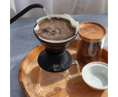 Hario Keraminis lašintuvas Hario V60 Switch &amp; Match 02 Matinis juodas - Matinis juodas