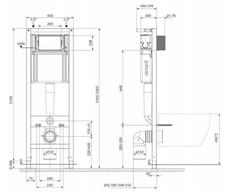 Rėmas Cersanit C689 MITO 40 MECH BUTTON JUODA MATINIS