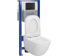 Cersanit WC komplektas S701-772 su rėmu ir juodu kilimėliu