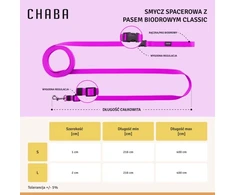 Chaba ĖJIMO PAVADĖLIS SU KLUBO DIRŽELIU 10 mm/4 m FUKSIJOS SPALVOS