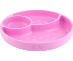 CHICCO 00010216100000 Silikoninė lėkštė 3 šviesų mergaitė