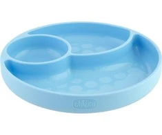 Chicco Silikoninė 3 skyrių lėkštutė vaikams 12m+ mėlyna