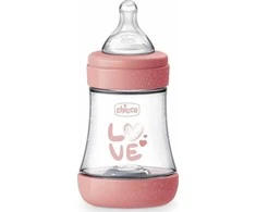 Chicco Perfect Baby Bottle 0M+ Silicone Rožinė buteliukas kūdikiams 150ml
