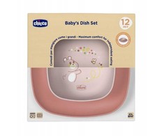 Chicco Rinkinys 2 lėkštės persikų skonio, 12 mėn.+