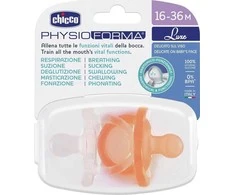 Chicco PhysioForma Luxe raminantis silikoninis čiulptukas 16-36m Oranžinė 2 vnt.