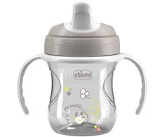 Chicco Puodelis su twardym ustnikiem 200ml pilka 6m+