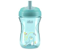 Chicco Puodelis niekapek ze slowką 266ml turkio 12m+