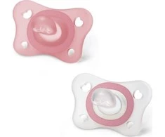 Chicco PhysioForma Mini minkštas silikoninis čiulptukas čiulptukas 2-6 mėnesių 2 vienetai baltos ir rožinės spalvos