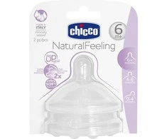 Chicco Natural Feeling Flow čiulptukas 6m Porridge 2 vnt