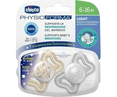 Chicco Raminantis čiulptukas lengvas silikoninis lumi 2vnt 6-16m