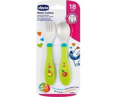 CHICCO 00016102300000 metaliniai stalo įrankiai žali 18m+