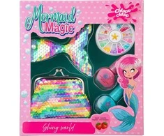 CHLAPU CHLAP Mermaid Magic vaikiškas rinkinys su pinigine, nagų lakais, plaukų segtuku ir dekoracijomis