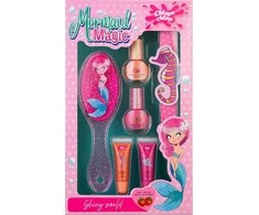 CHLAPU CHLAP Mermaid Magic vaikiškas rinkinys su šepetėliu, nagų lakais, dilde ir lūpų blizgiais