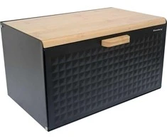 Klausberg bamboo and steel breadbox (KB-7425) | Klausberg