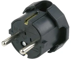 N_L Kištukas kampu N&amp;L, 3P, 16A, 250V, juodos spalvos
