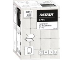 Katrin Rankšluostis katrin basic zig zag 2 balta 2 sluoksnių patogi pakuotė 20 vnt/automobiliui