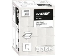 Katrin Rankšluostis katrin basic zig zag 2 balta 2 sluoksnių patogi pakuotė 20 vnt/automobiliui
