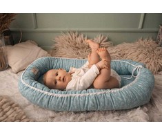 Kūdikio lizdelis BabyMatex PRESTIGE MUSLIN 80 x 55 cm, mėlynas