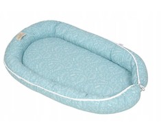 Kūdikio lizdelis BabyMatex PRESTIGE MUSLIN 80 x 55 cm, mėlynas