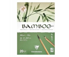 Clairefontaine Papier akwarelowy ''100% Bamboo Paper'' 20 ark A4, 250gram, Toplimet, mocna strona papierowa