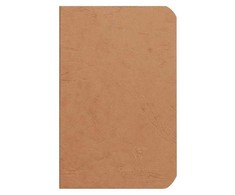Clairefontaine „Amžiaus krepšys“ rudas užrašų sąsiuvinis 9x14 cm, 96 puslapiai/48 lapai, 90 gramų baltas popierius, linijuotas, kartoninis viršelis