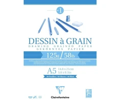 Clairefontaine Clairefontaine Skitseblok A5 - 40 ark, hvidt skitsepapir, 125gram, toplimet. Tyk papbagside
