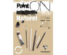 Clairefontaine Paint-On Blok A5 250 gramų 30 juodų/natūralaus popieriaus, daugiafunkcinis, su viršutiniu sluoksniu