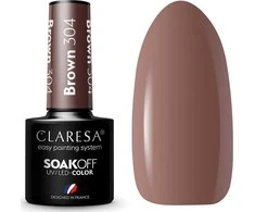 Claresa Soak Off UV/LED ilgalaikis hibridinis nagų lakas 5g., Spalva: Ruda 304