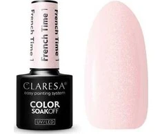 Activeshop Gelinis nagų lakas Claresa Color Soak Off French Time, Nr.1 rožinis, 5 g