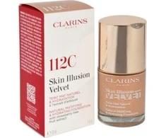 „Clarins Skin Illusion Velvet Matte Natural Finish“ skystas makiažo pagrindas, 112C Amber, 30 ml