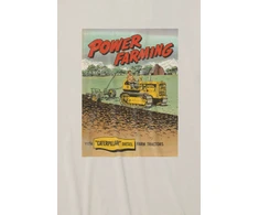 Clarins Marškinėliai Caterpillar Power Farming Pilkas