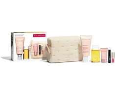 Clarins Nėštumo rinkinys: Multi Active Jour, priešraukšlinis, dieninis, veido kremas, 15 ml + Body Partner, nuo strijų, kūno kremas, kūnui, 175 ml + Wonder Volume, tūrį suteikianti, blakstienų tušas, juodas, 3 ml + Tonikas, tonizuojantis, kūno aliejus, 100 ml + Lip Confort,