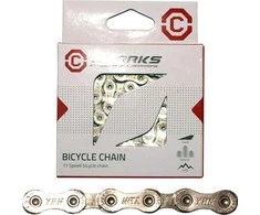 Clarks Cycle chain YBN C11 ŠIMANO CAMPAGNOLO SRAM (11 Gaars, CP 1 / 2 x11 / 128), 116 ląstelių, 5,6 mm, grandinės klipas) Sidabro standartas