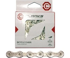 Clarks Dviračių grandinė YBN C9 ŠIMANO CAMPAGNOLO SRAM (9 dantukai, CP 1 / 2 "x11 / 128), 116 ląstelių, 6,4 mm, grandinės klipas) Sidabro standartas