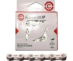 Clarks Ciklo grandinė YBN CSL -H10CR ŠIMANO CAMPAGNOLO SRAM (10 veikia, 1 / 2 "x11 / 128" 116 ląstelių, 5.9mm, grandinės klipas, super šviesa, Chrome) Self- tepimo sidabras