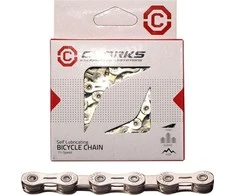 Clarks Ciklo grandinė YBN CSL -H11CR ŠIMANO CAMPAGNOLO SRAM (11 veikia, 1 / 2 "x11 / 128)", 116 ląstelių, 5,6 mm, grandinės klipas, super šviesa, Chrome) Self- tepimo sidabras