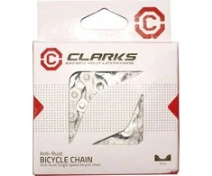 Clarks CLARKS C410AR dviračio grandinė, 1 pavara, vieno greičio, 112 jungčių, 1/2 "x1 / 8", spaustukas, antikorozinė, sidabrinė