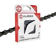 Clarks CLARKS C9E dviračio grandinė, 9 greičių, 138 jungčių, Clip, nikeliuota, Skirta E-BIKE elektriniams dviračiams, Tamsi (NAUJIENA 2025 m.)